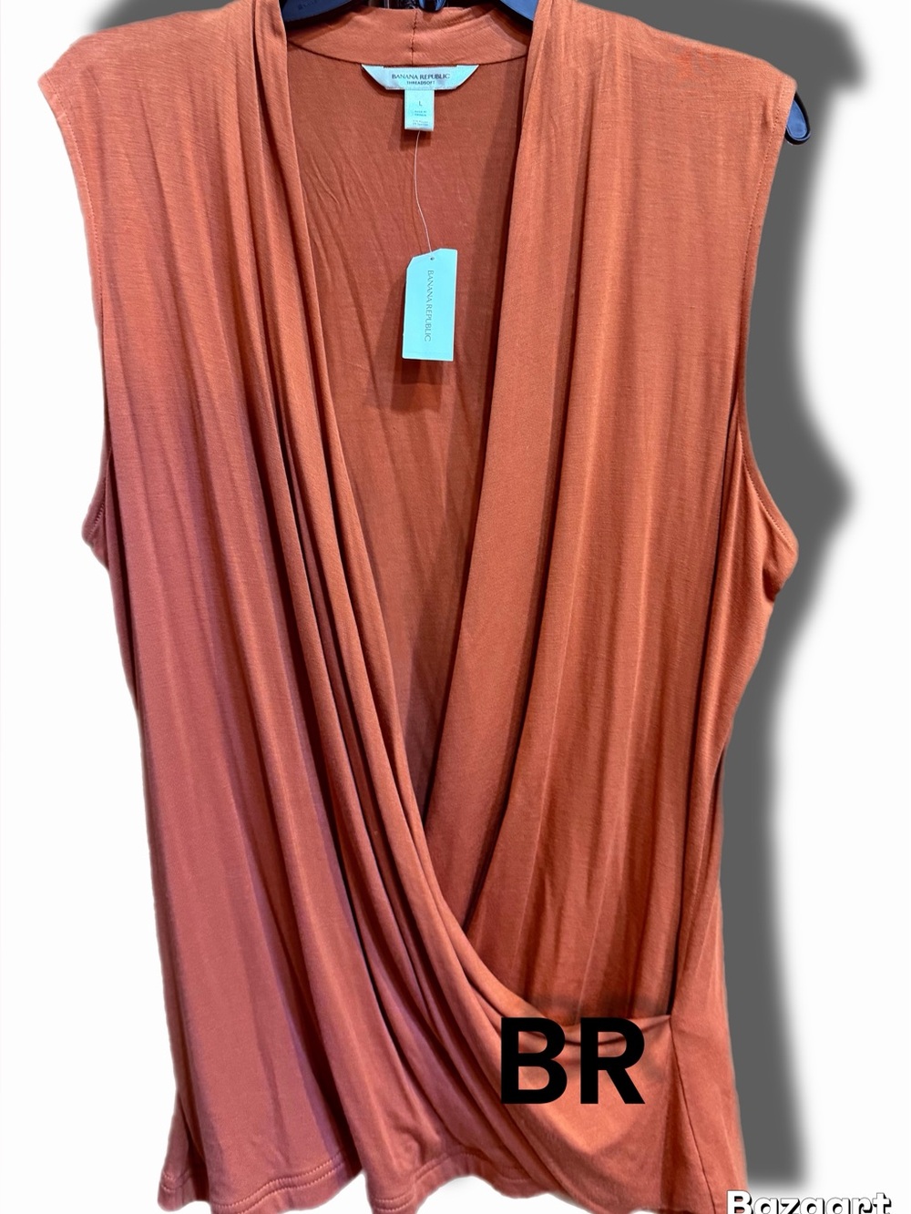 Banana Republic Rust-Orange Draped Sleeveless Camisole